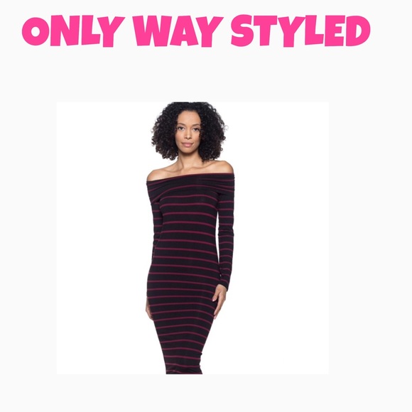 IM SO CLASSY OFF SHOULDERS BURGUNDY/BLACK - Picture 1 of 2